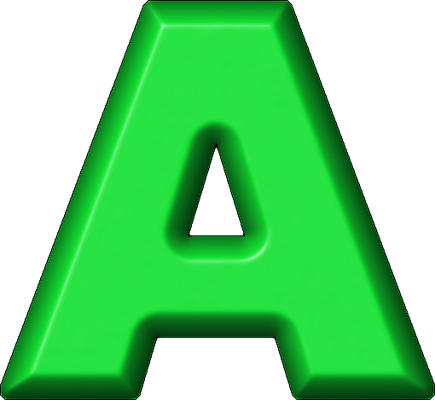 Green Letter A - Letter A In Green (435x400)