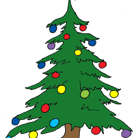 Merry Christmas Tree Clip Art - Christmas Day (450x450)