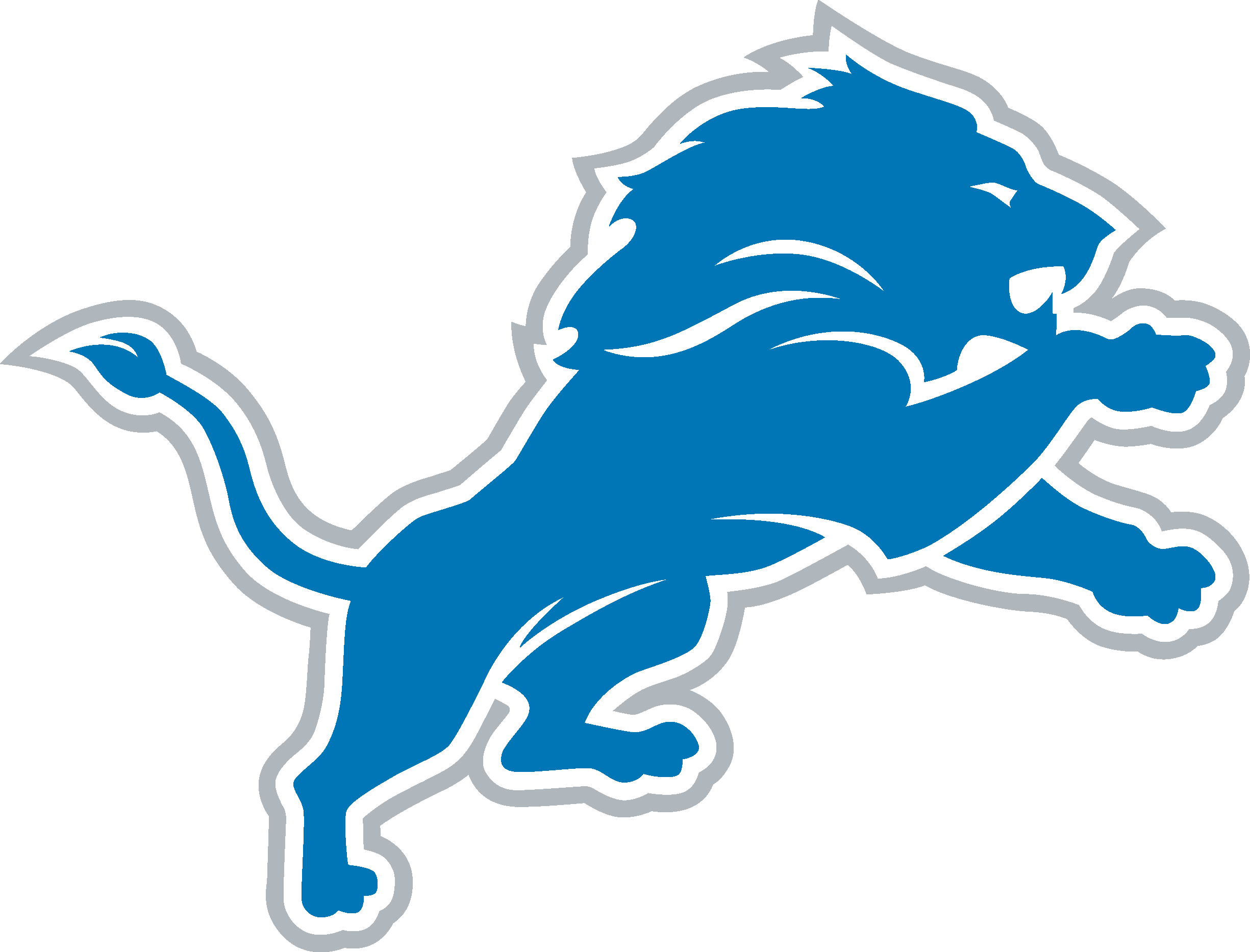 Blue Numerals/steel Grey Trim "road Whites" Jersey - Detroit Lions 2017 Logo (2450x1866)