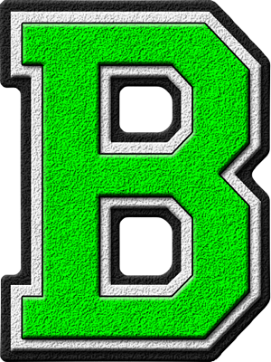 Green Letter B - Letters Black And White Varsity (300x400)