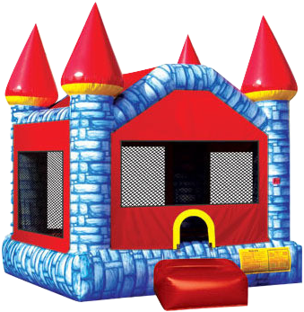 For All Your Party Needs - Ninja Jump Camelot Castle Blue Inflatable Bouncer, (365x359)
