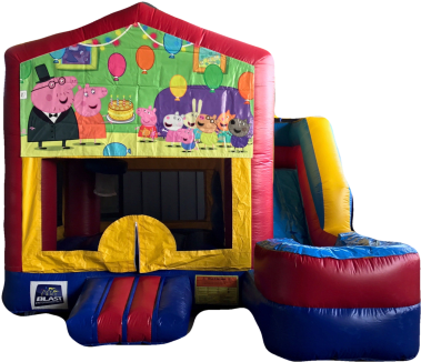 Peppa Pig Jumping Castle With Slide - Inflatable Castle (400x347)