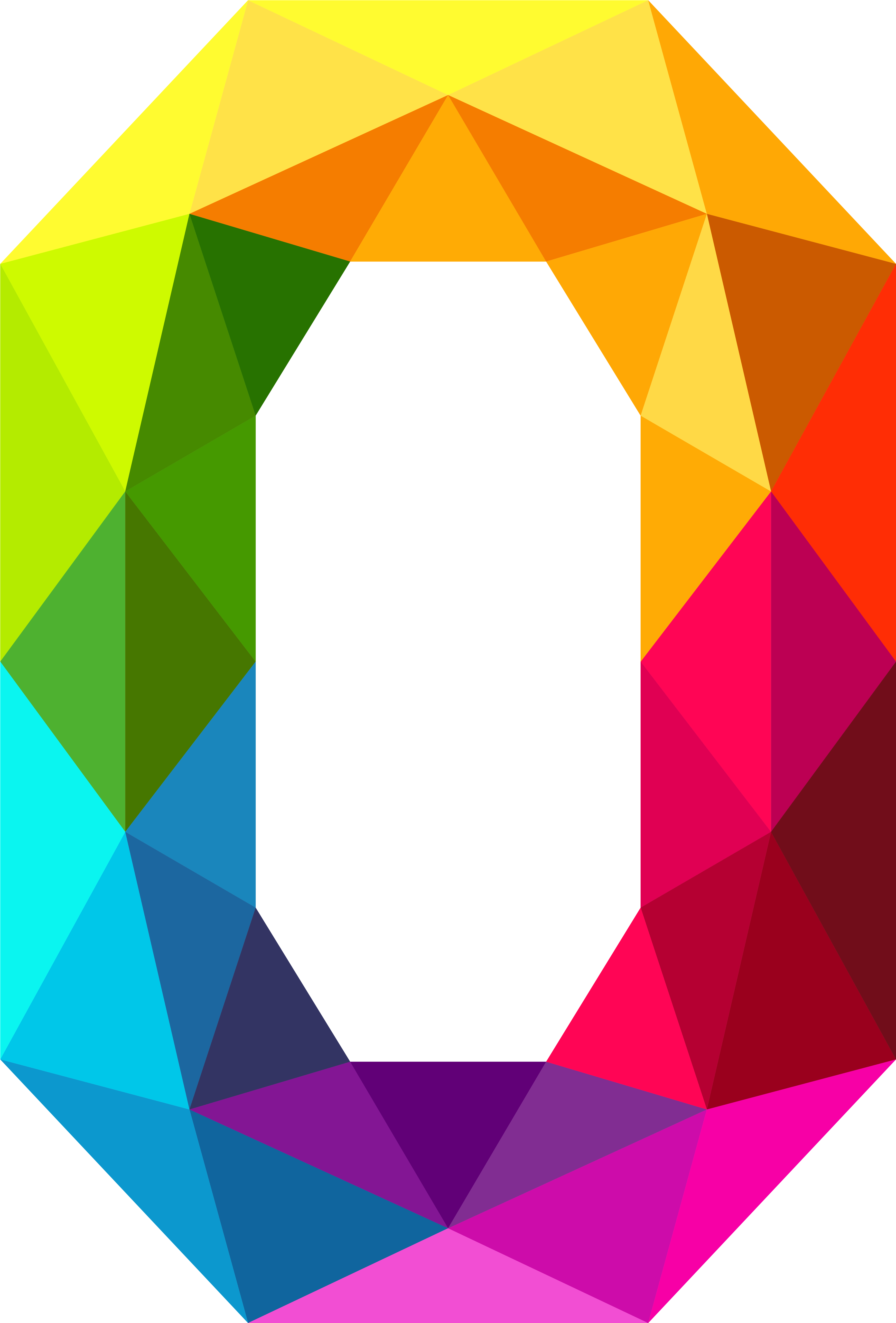 Colourful Triangles Number Zero Png Clipart Imageu200b - Colourful Triangles Number Png (3879x5667)