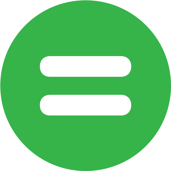 Metres Square - Equal Sign In Circle (591x591)