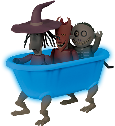 Lock Shock And Barrel In Bathtub - Nightmare Before Christmas Oogie's Revenge Shock (450x450)