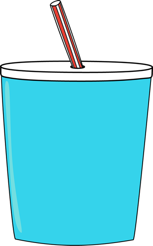 Blue To Go Cup - Cup And Straw Clipart (310x500)