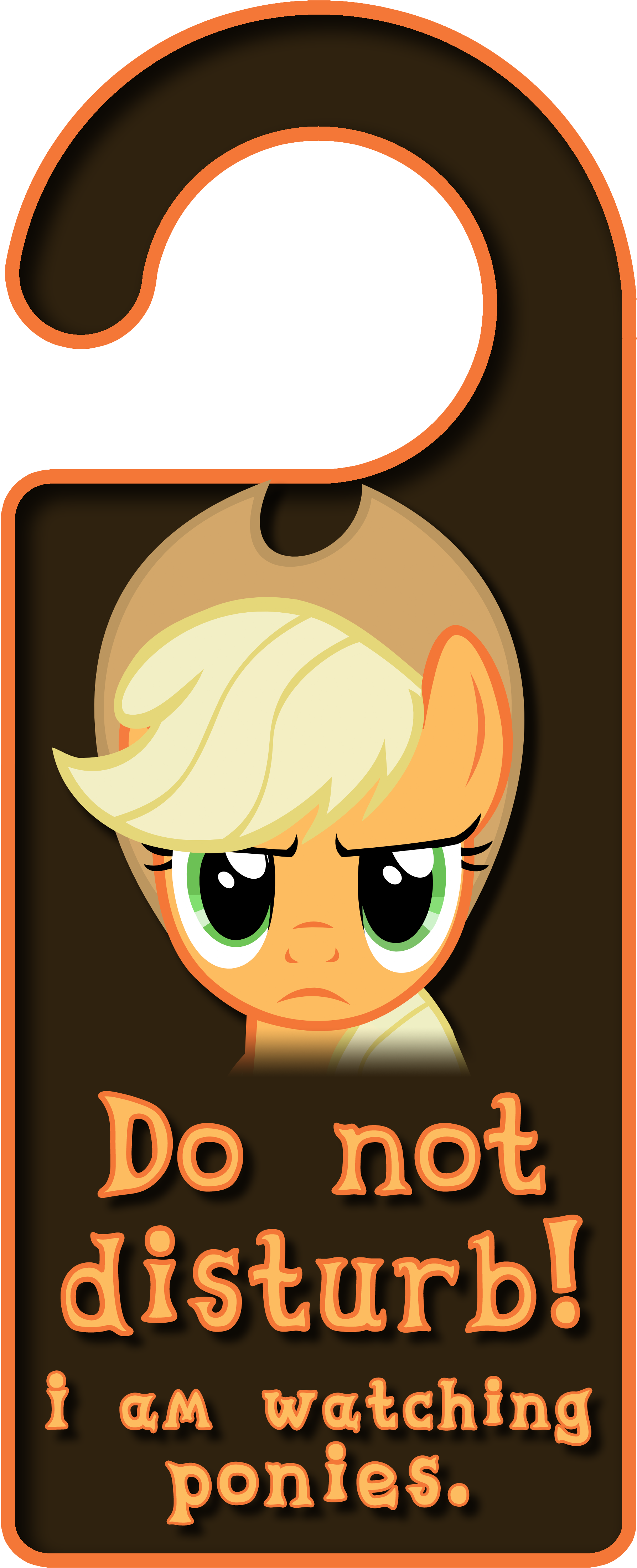 Applejack Door Knob Hanger By Thorinair - Love You Twilight Sparkle Mlp (1800x4400)