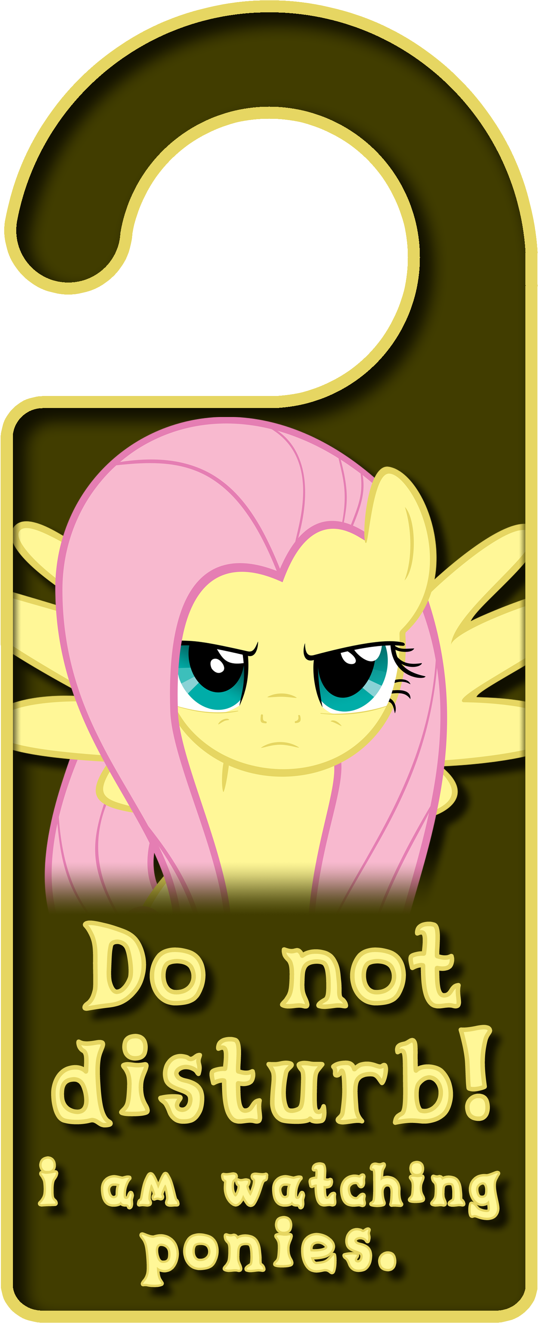 Fluttershy Door Knob Hanger By Thorinair Fluttershy - Mlp Door Hanger (1800x4400)