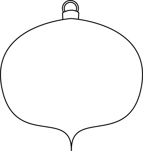 Black And White Christmas Ornament Clip Art - Black And White Christmas Ornament Clip Art (500x528)
