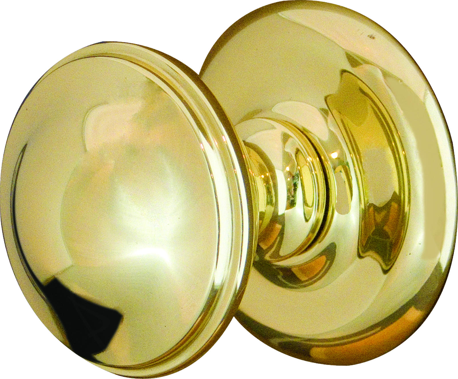 Round Dome Center Door Knob Polished Brass - Brass Door Knob Png (1600x1326)