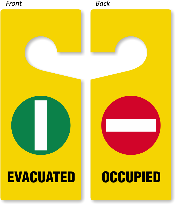 Evacuated Door Hangers Blank Door Hangers Door Handle - Printable Occupied Sign For Bathroom (683x800)