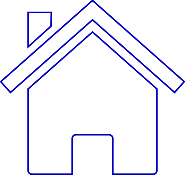 House Blue Lines Clip Art At Clker - Art (600x568)