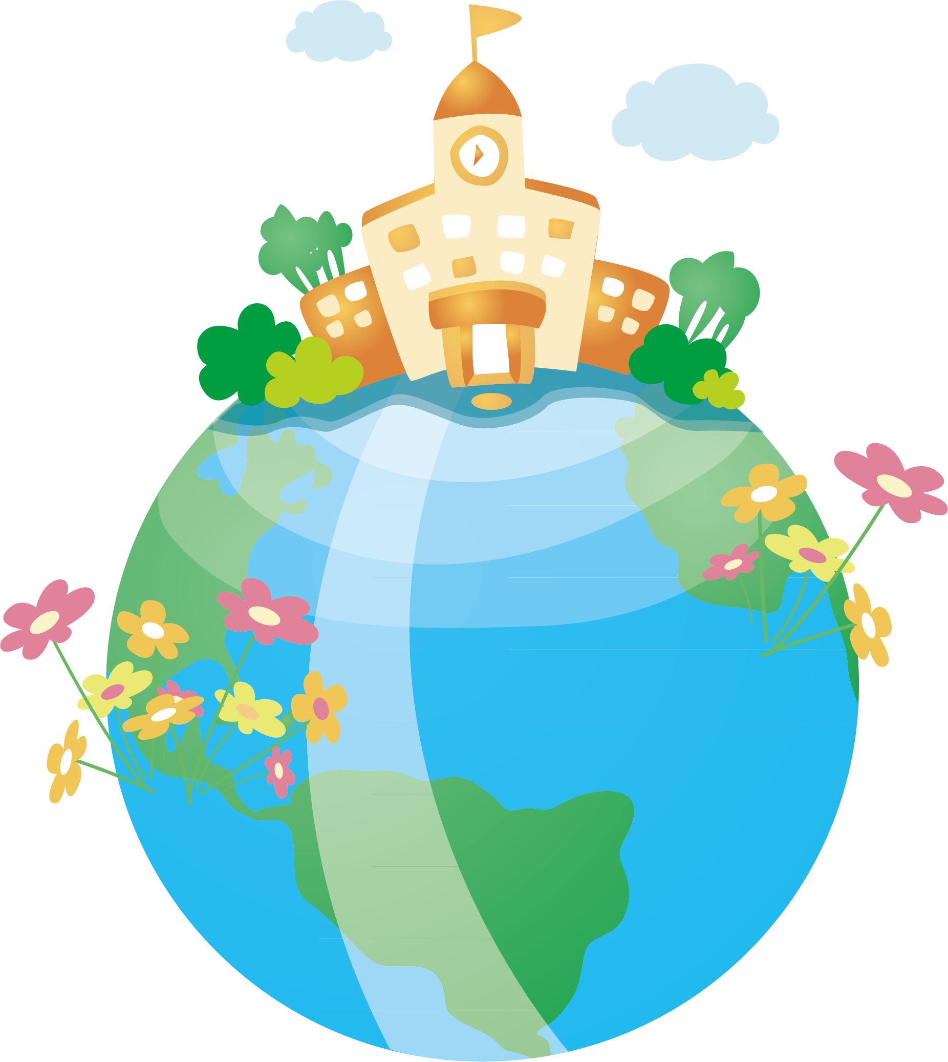 Cartoon Vector Illustration Global Village - Cartoon Vector Illustration Global Village (1852x2073)