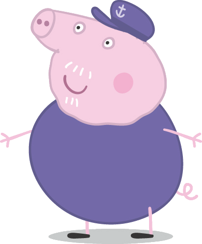 Peppa Pig Png Pack - Peppa Pig Grandpa Pig (412x496)