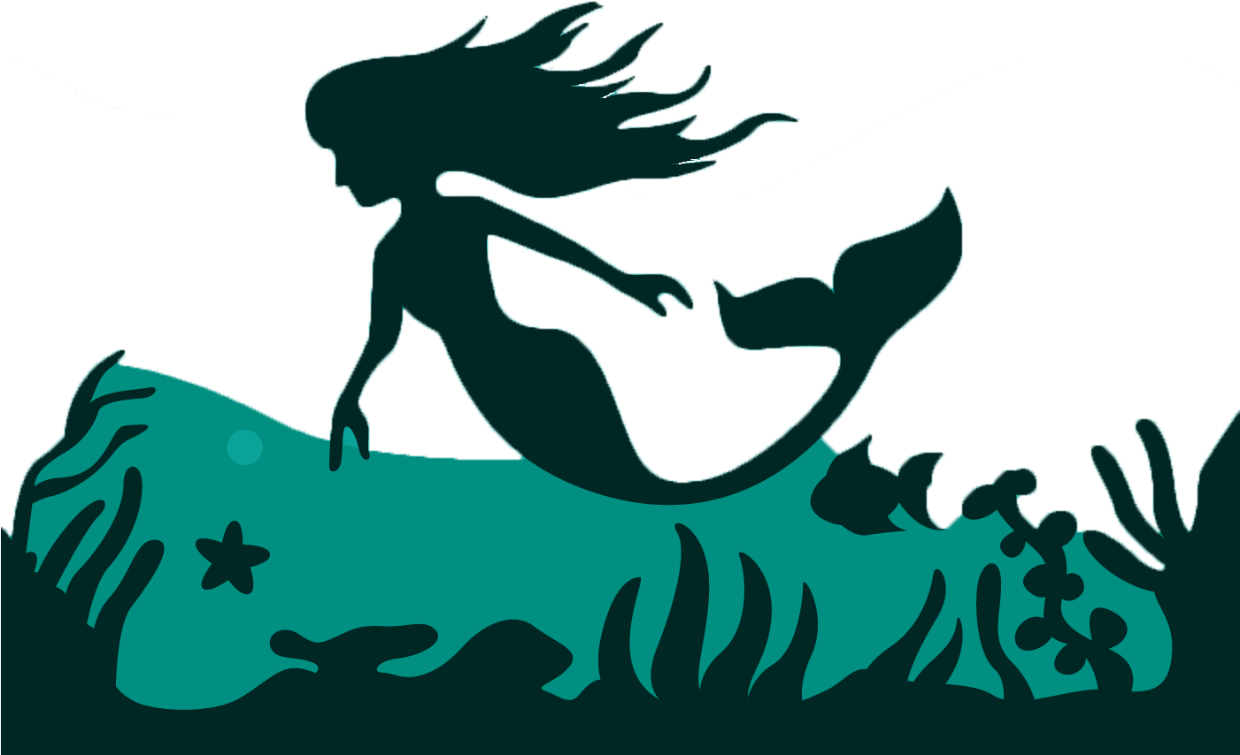 Mermaid Silhouette Fairy Tale Illustration - Mermaid Silhouette Fairy Tale Illustration (1400x980)