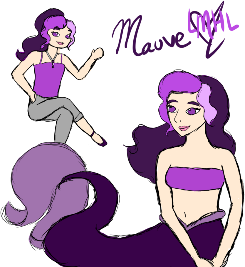 Mauve Clipart Mermaid - Mauve (867x921)