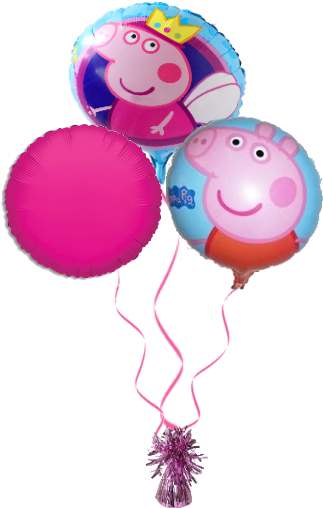 Peppa Bouquet - Peppa Pig Balloons Png (467x574)