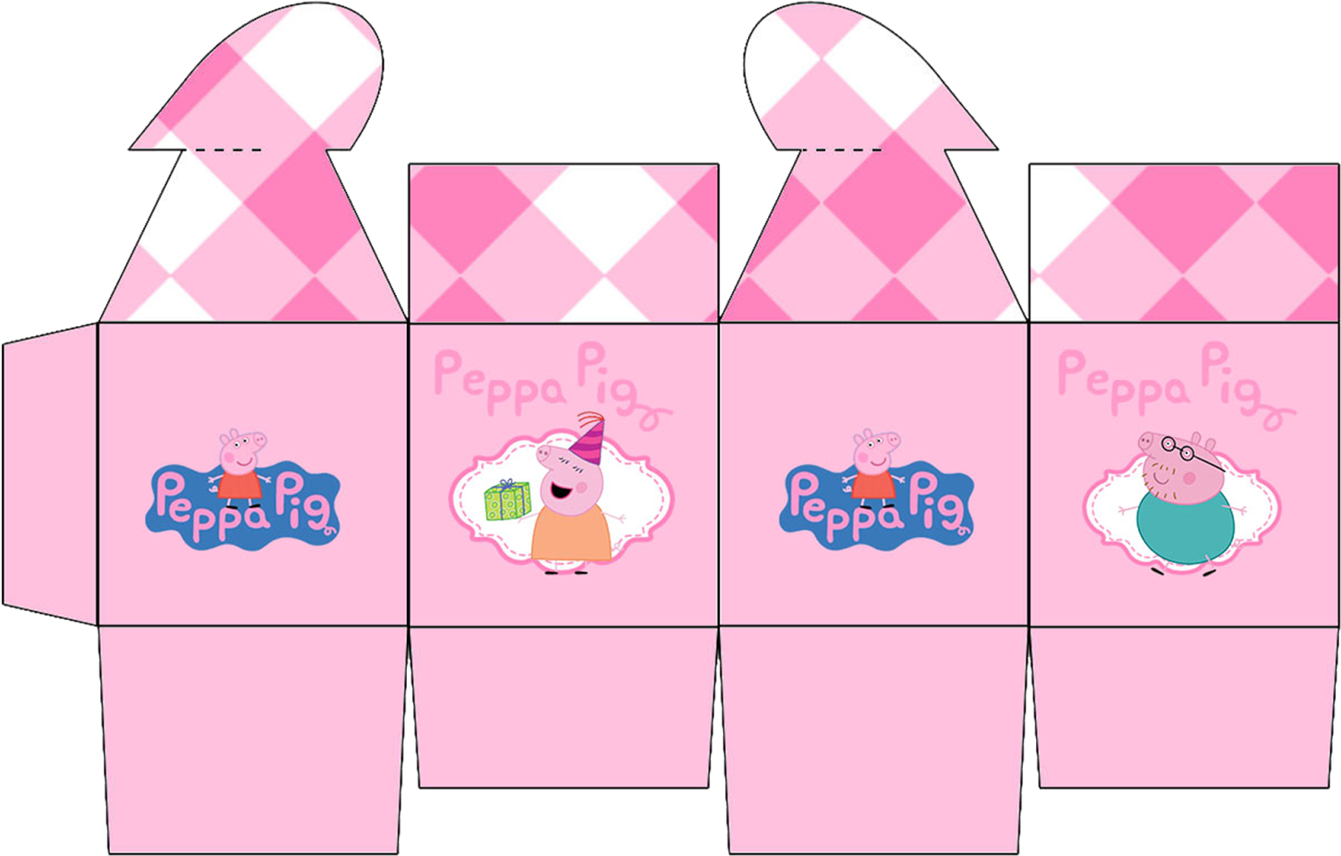 Caixinha Coração Peppa - Peppa Pig Printable Gift Boxes (1600x1256)