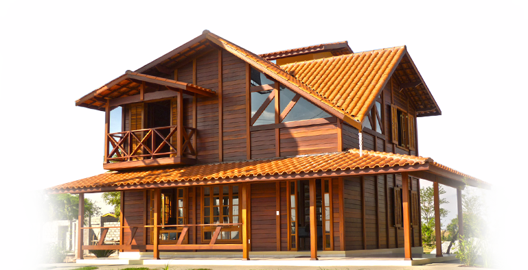 Casa De Madeira Pré-fabrica - Casa De Madeira Png (769x394)