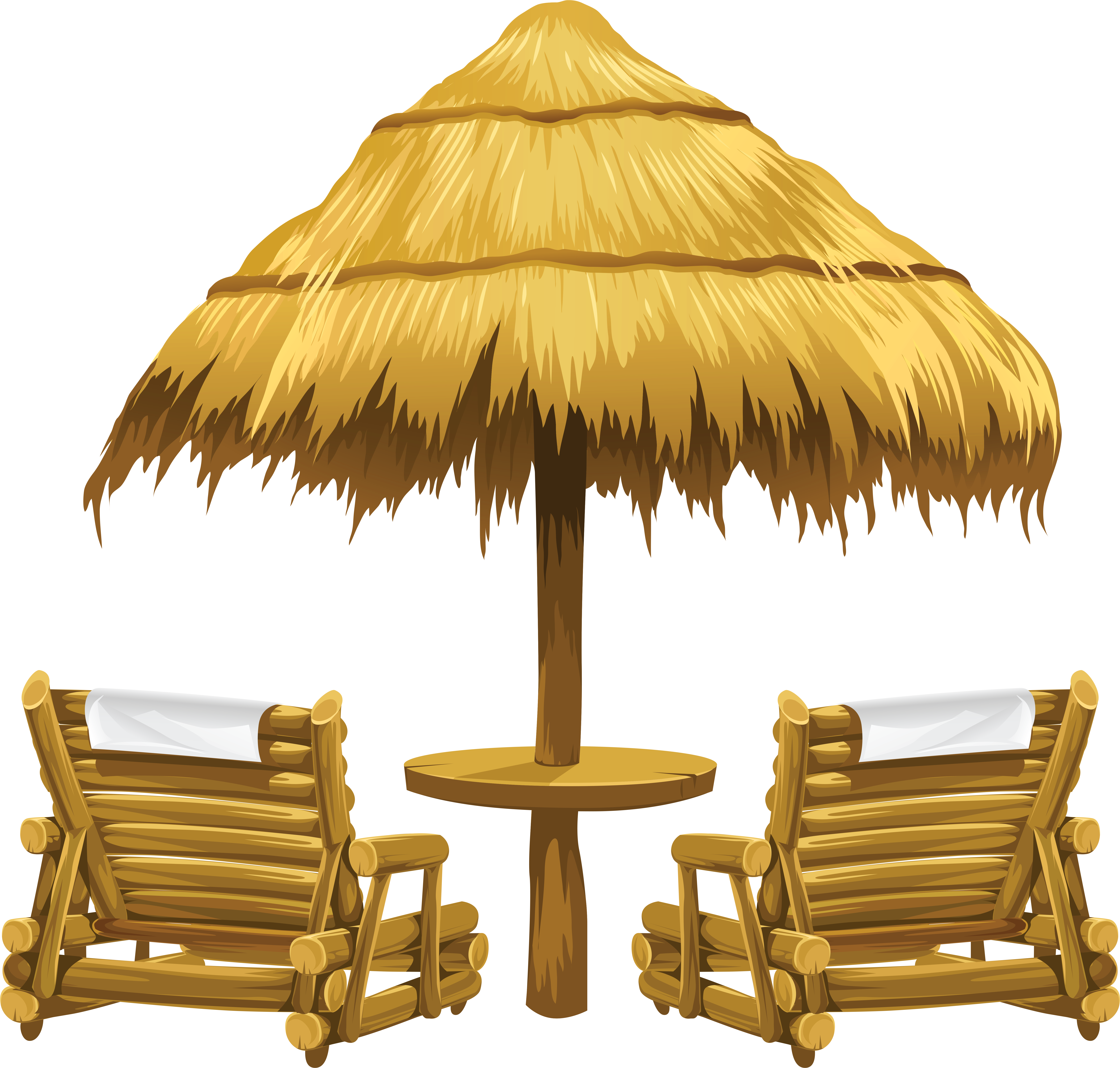 Transparent Tiki Beach Umbrella And Chairs Png Clipart - Transparent Tiki Beach Umbrella And Chairs Png Clipart (7336x6797)