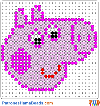 Peppa Pig Plantilla Hama Bead - Hama Beads Peppa Pig (350x350)