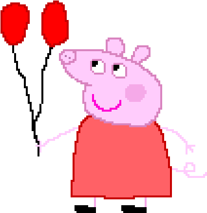 Peppa Pig With Baloons - Cartoon (440x440)