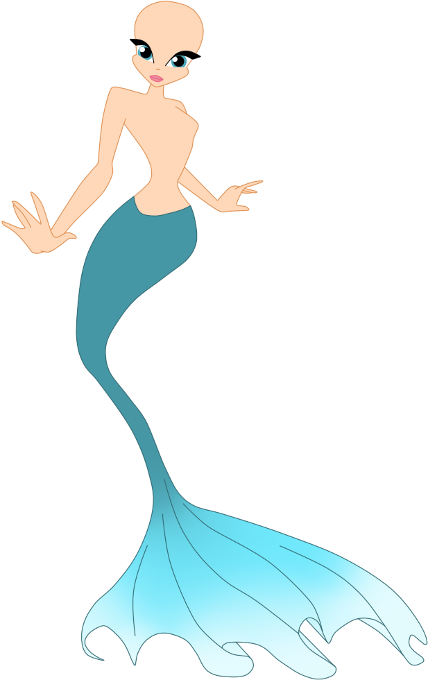 Mermaid Base 3 By Winxfandom On Deviantart - Anime Mermaid Drawing Base (900x1125)