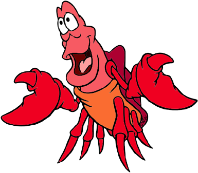 Mermaid Clipart Sebastian - Little Mermaid Sebastian Png (394x340)