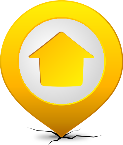 Location Map Pin Home Yellow - Traffic Sign (425x500)