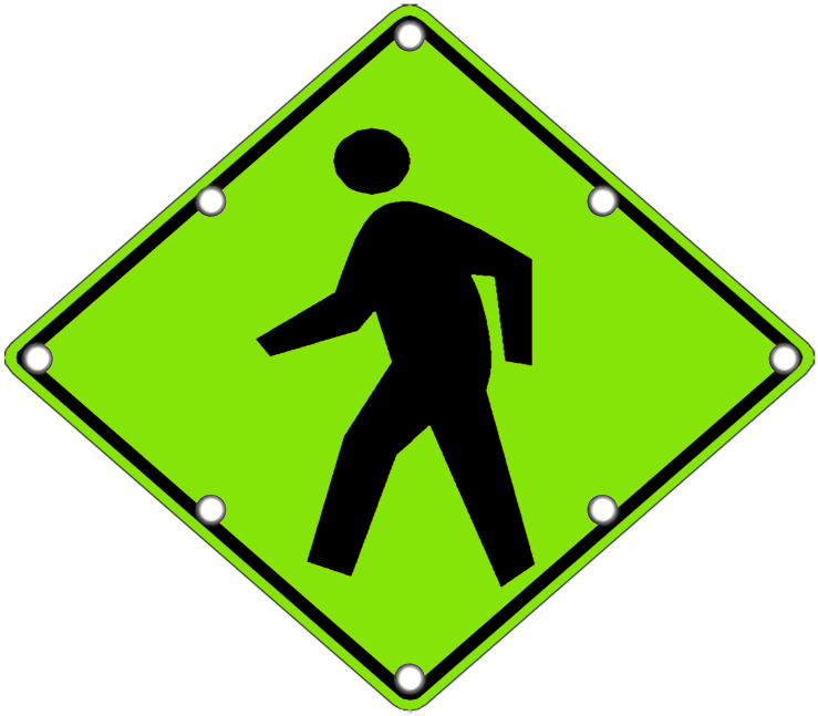 Image Result For Fluorescent Diamond Grade Pedestrian - Traffic Signs And Symbols (768x768)