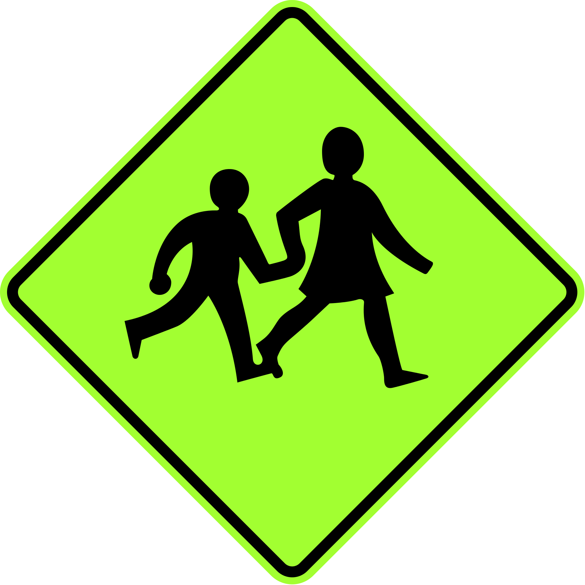 Open - School Pedestrian Crossing Sign (2000x2000)