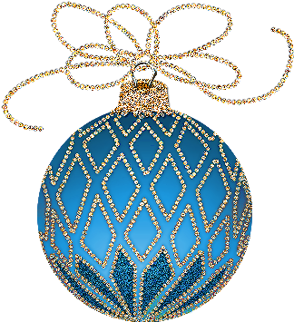 Christmas Ornament Clip Art - Gold And Blue Christmas Ornaments (342x374)
