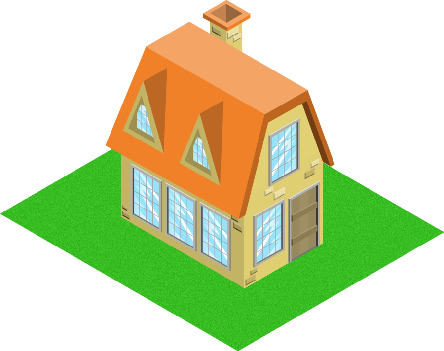 Isometric House Model 2 By Andre-tachibana - Isometric Home Png (900x712)