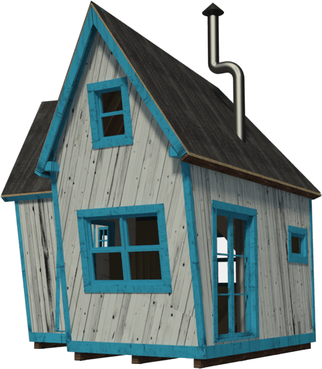 2 Bedroom Small House Plans - Log Cabin (800x800)