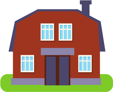 Barn Suburban House Exterior - Vector Graphics (550x550)
