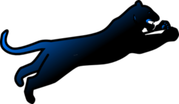 Nature Animals Cats Panther Blue Right Image - Panther Clipart Transparent Background (600x348)