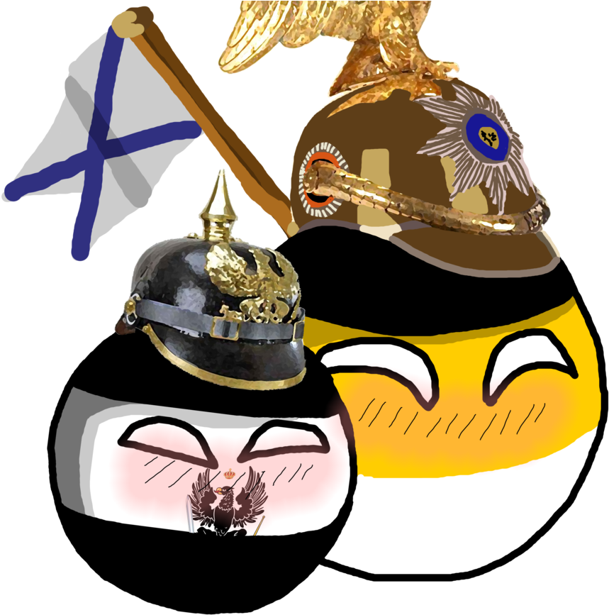 Russian Empire X Prussian Kingdom Polandball By Theko9isalive - Kingdom Of Prussia (1024x1024)