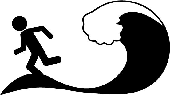 School And Study - Black And White Tsunami Clipart (640x480)