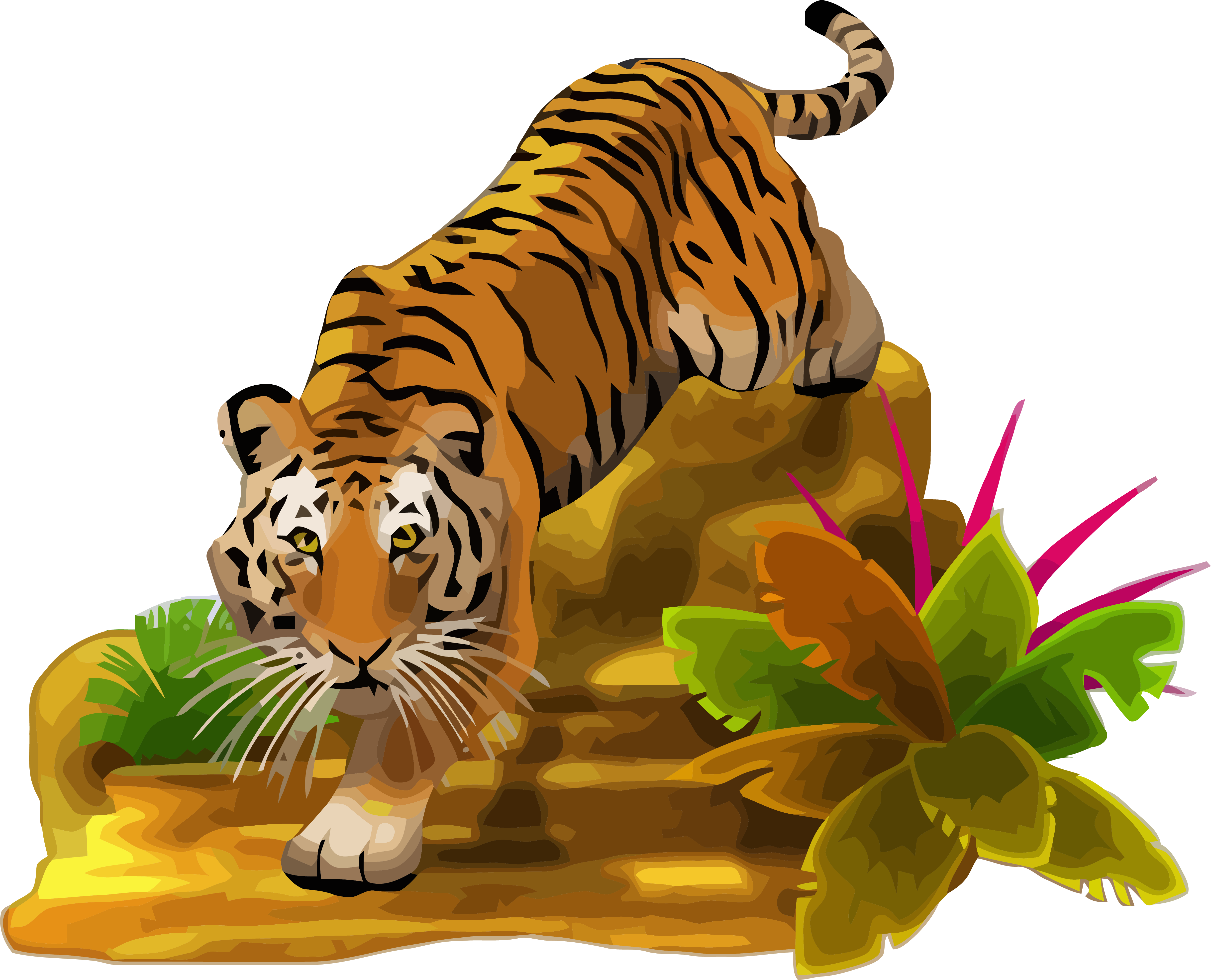 Nature Tigger Cartoon Clipart Png Image Download - Tiger Clipart (4856x3929)