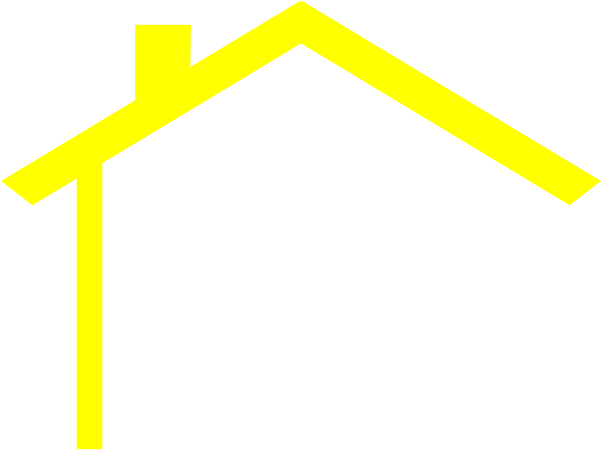 Roof Clipart House Outline - Yellow Outline House (600x461)