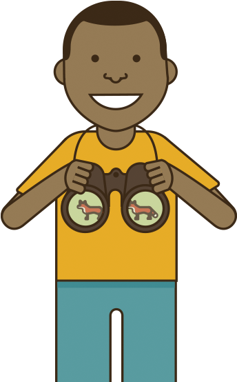 Illustration Of Child With Binoculars - Child (411x553)