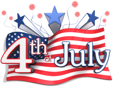 Happy 4th Of July Clipart - Fourth Of July Flag (400x305)