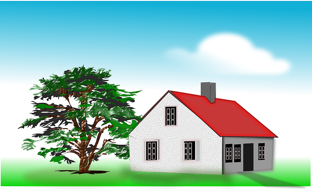 Vector Clip Art Of Large House Next To An Old Tree - Congratulations On Selling Your Home Card (640x396)
