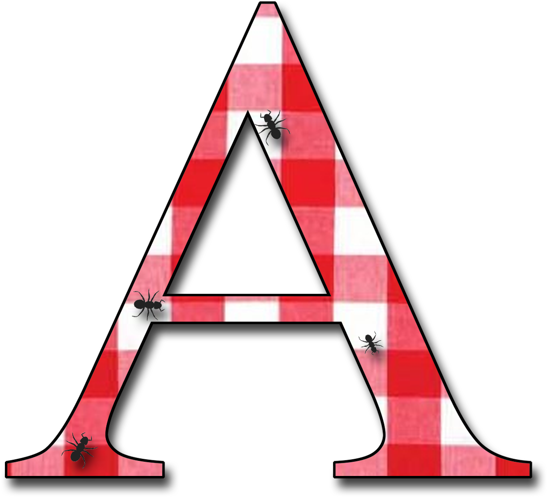 Granny Enchanted's Blog - Red Gingham Letters (1200x1200)