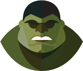 Flat Design Superheroes From Jeffrey Rau - Minimalismo Design Grafico (360x432)