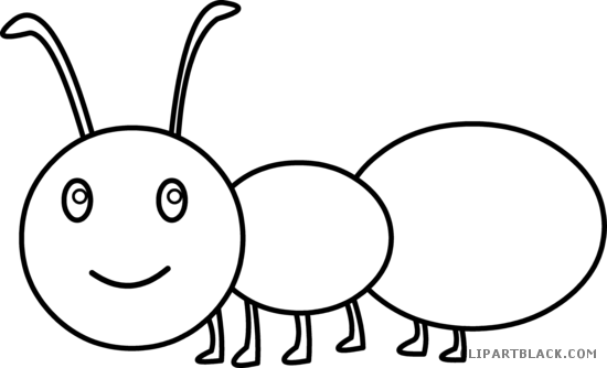 Picnic Ants Animal Free Black White Clipart Images - Ant Black And White (550x334)