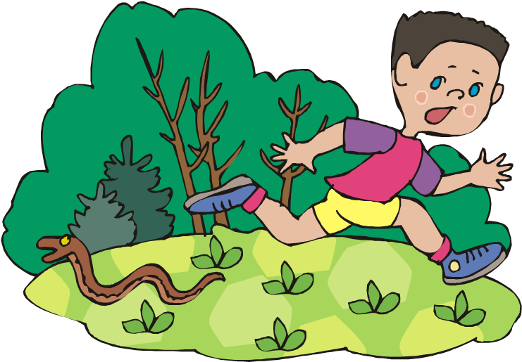 Baby Boy Runs Away - Running From A Snake (750x519)