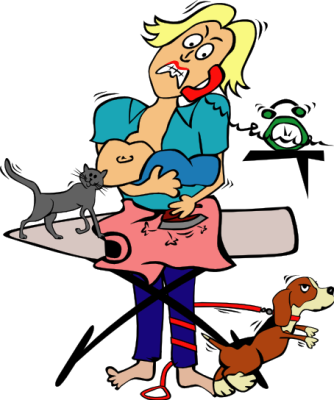 Running Away From Everything Kids, Husband, Partner, - Funny Mother's Day Clip Art (334x400)