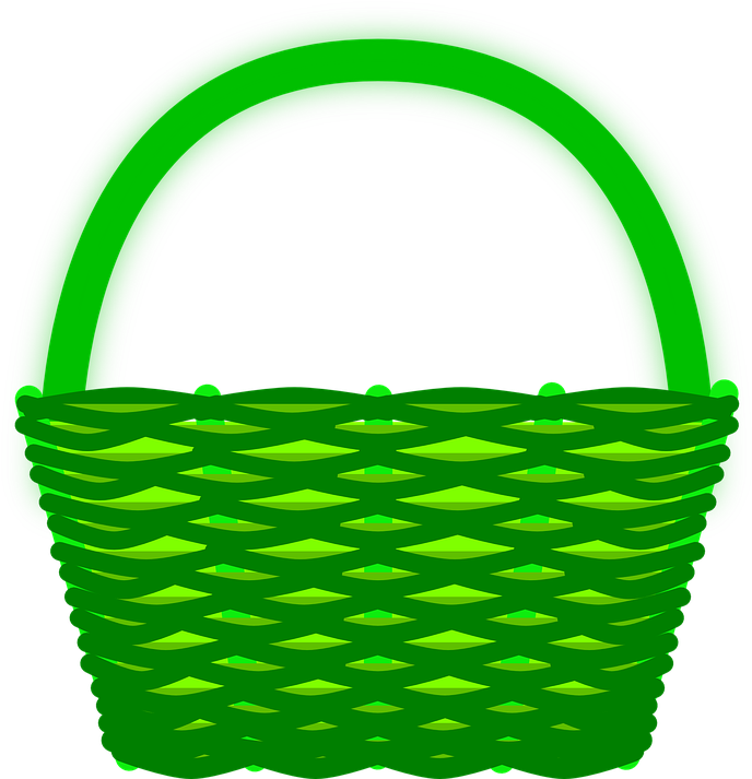 Picnic Basket Clipart Market Basket - Green Basket Clipart (741x720)
