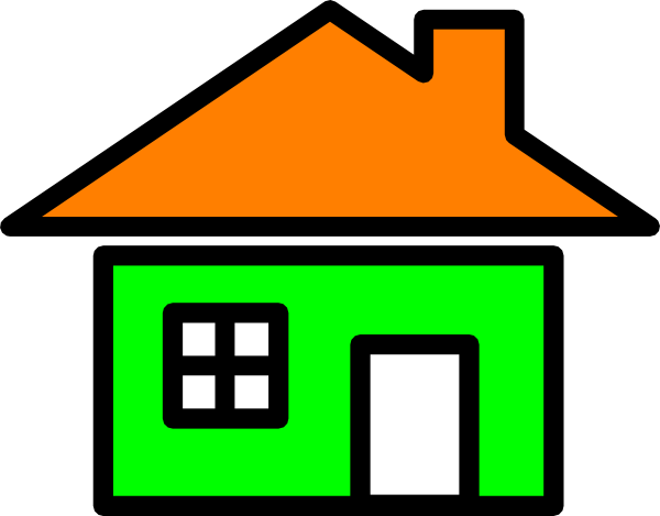 House Orange And Green - Orange And Green House (600x469)